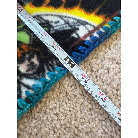 Star Wars Comic Book Fleece Blanket 24" x 58” Blue Yarn Edging Great Condition - Picture 3 of 8